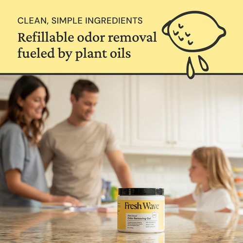 Fresh Wave Lemon Odor Removing Gels Bundle: 2-Pack 15 oz. Gel & 63 oz. Refill