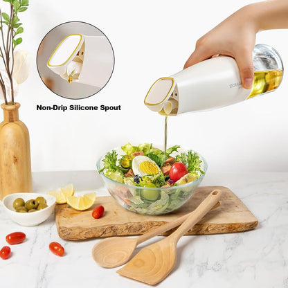 YARRAMATE Olive Oil Dispenser - Large Capacity 500ml Glass Drizzler | Leak-Proof & Non-Drip Design