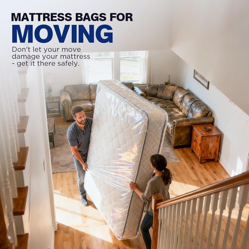 Mattress Bags for Moving & Storage by [Brand Name] - Waterproof, Tear-Resistant, 107" x 78" x 14" for King/Queen Size