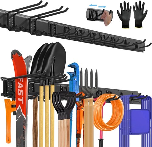 All-Metal Garage Tool Organizer by [Brand Name] - Heavy-Duty Wall Mount Rack Holds 680 lbs | Adjustable Hooks for Tools & Equipment