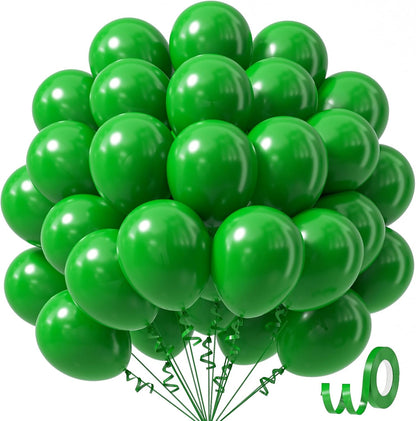 Awenztech Green Balloons - 12-Inch Latex Party Balloons | 50-Pack for Birthday & Baby Shower Decor