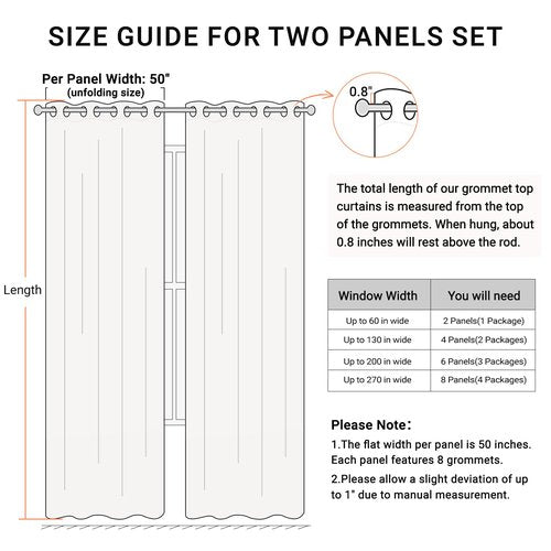 100% Blackout Shield Blackout Curtains for Bedroom, Beige Grommet Curtains for Living Room, Thermal Insulated Room Darkening Drapes for Nursery, Boho Home Decor, 50" W x 84" L, 2 Panels