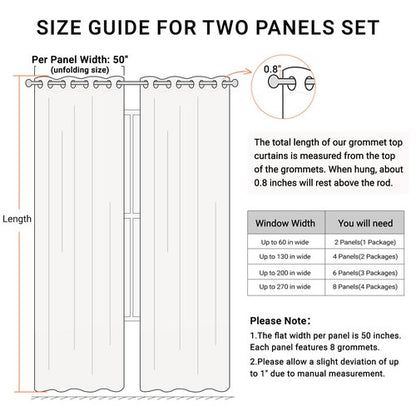 100% Blackout Shield Blackout Curtains for Bedroom, Beige Grommet Curtains for Living Room, Thermal Insulated Room Darkening Drapes for Nursery, Boho Home Decor, 50" W x 84" L, 2 Panels