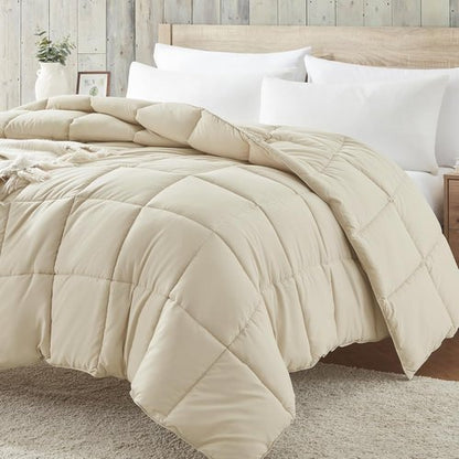 Homelike Moment King Size Comforter - Lightweight Beige Down Alternative Duvet Insert for All-Season Comfort