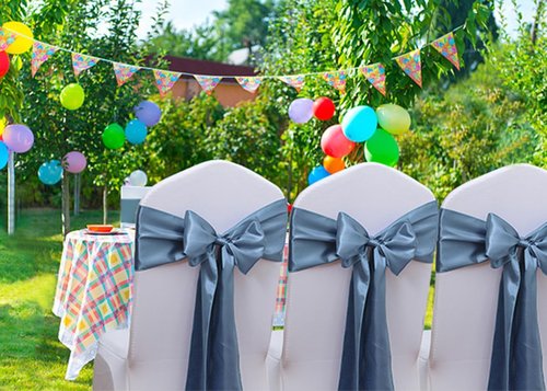 Gankar Dusty Blue Chair Sashes - 50 Pack Elegant Ties for Weddings, Parties & Events