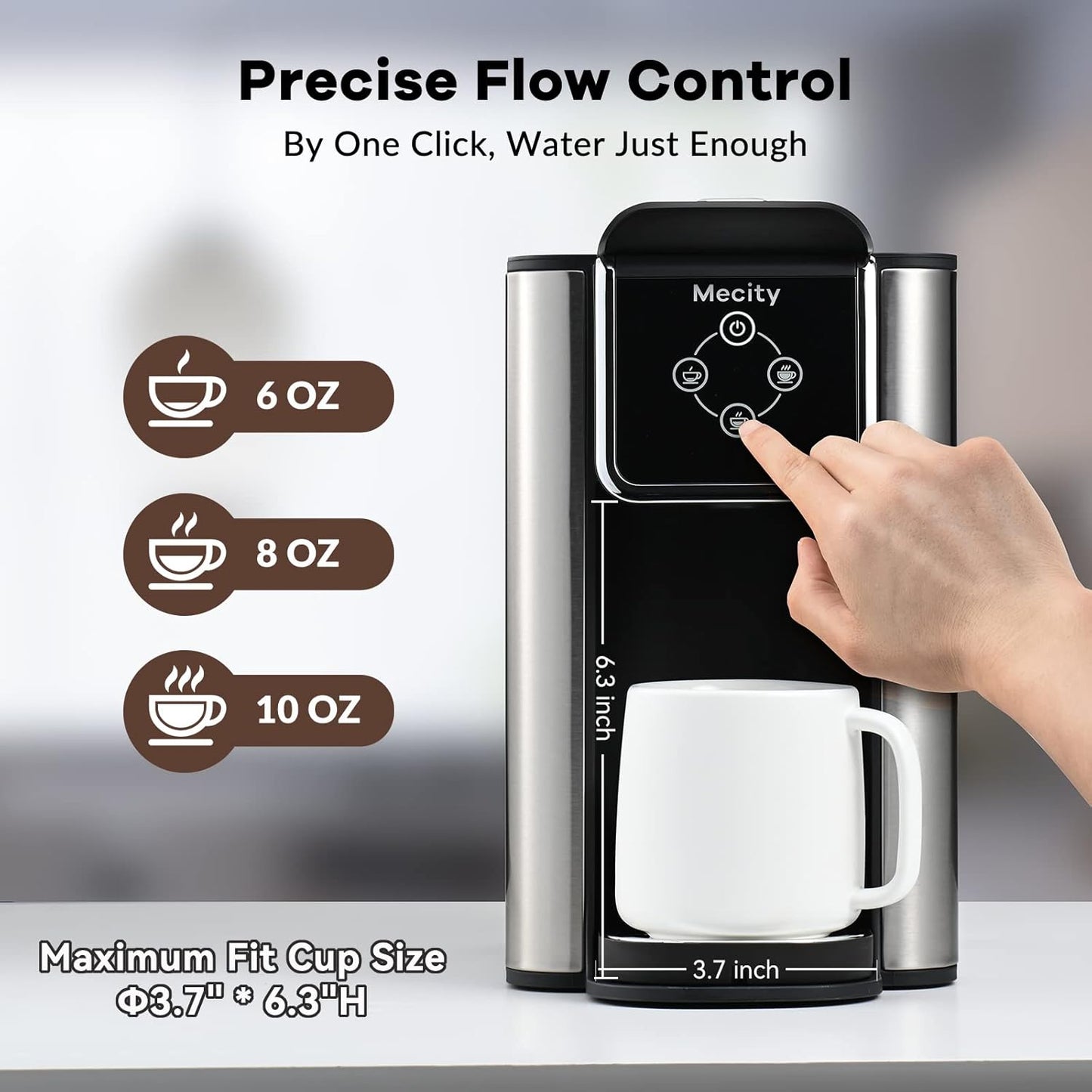 Mecity Coffee Maker - 3-in-1 Single Serve Machine for K-Cup, Instant Coffee & Tea | 50 Oz Reservoir