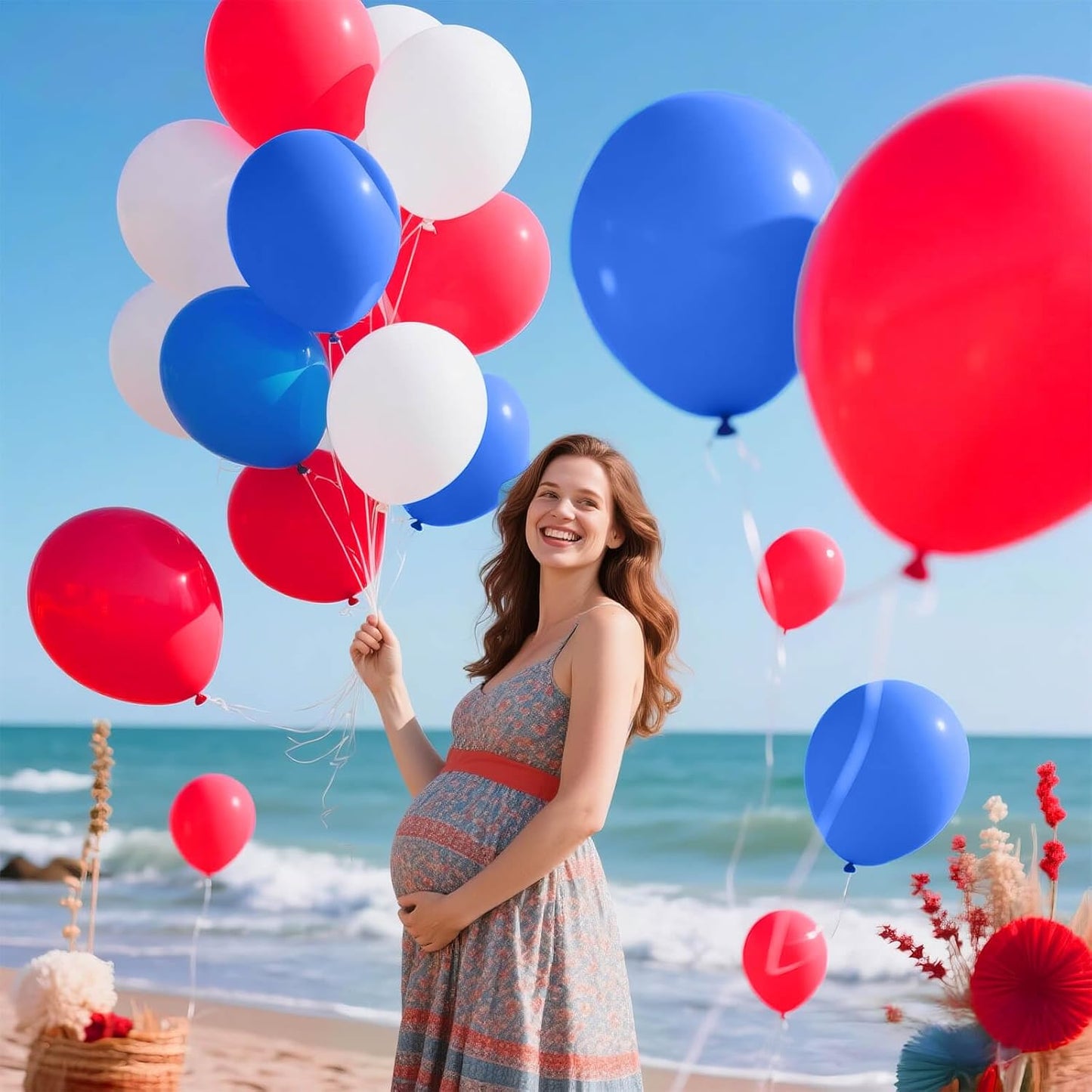 Red White Blue Latex Balloons - 12 Inch Patriotic Confetti Balloons | 68 Pack for 4th of July & Celebrations