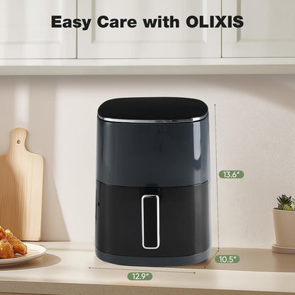 OLIXIS 6 Quart Air Fryer - 12-in-1 Multi-Function Cooking with Window | Grey Finish