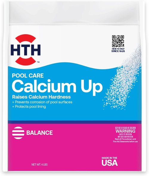HTH 67059 Calcium Hardness Up - Protects Pool Surfaces & Liners | 4 Lbs Swimming Pool Chemical