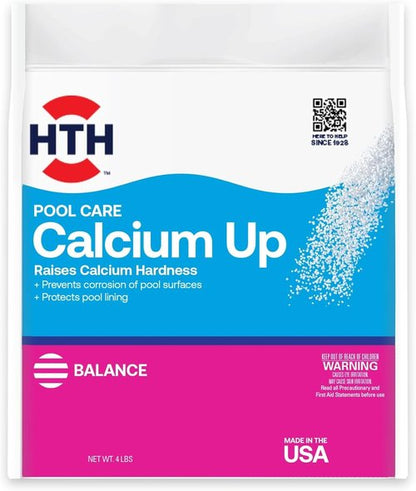 HTH 67059 Calcium Hardness Up - Protects Pool Surfaces & Liners | 4 Lbs Swimming Pool Chemical