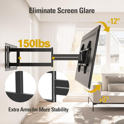 Mounting Dream TV Wall Mount - Full Motion Arm for 42-94 Inch TVs | 40'' Extension, Swivel & Tilt, Max VESA 800x400mm, Supports Up to 150lbs