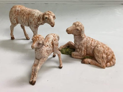 Fontanini by Roman Inc. | 3-Piece Sheep Family Set - Hand Sculpted Nativity Figures, 5" Size