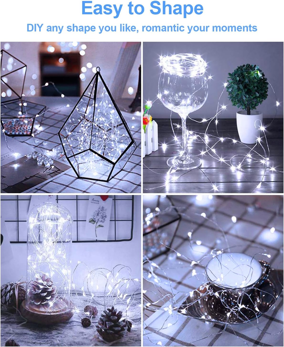 Skiennix 20 Pack Fairy Lights - Battery Operated 3.3ft LED Mini String Lights for Weddings & Parties | Warm White & Cool White