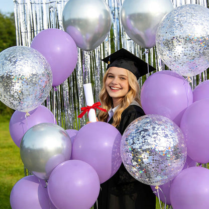 Skiennix 12-Inch Pastel Purple Balloons - 110 Pack Latex Balloons for Birthday, Baby Shower & Wedding