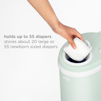 Ubbi Steel Diaper Pail - Odor Locking Design, No Special Bag Needed | Award-Winning Sage Green