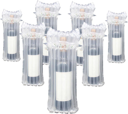 STAYWILD 10 Packs Wine Bottle Travel Protector & Inflatable Bags Airplane, Air Column Bubble Cushion Wrap Pouches for Shipping Packing Transport