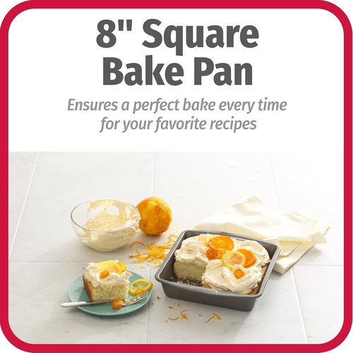 GoodCook Nonstick Steel Square Pan - 8-Inch Gray Kitchen Essential for Effortless Cooking