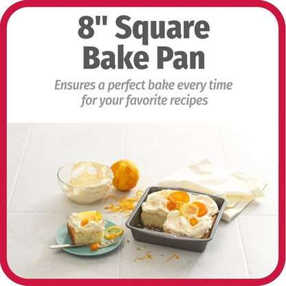 GoodCook Nonstick Steel Square Pan - 8-Inch Gray Kitchen Essential for Effortless Cooking