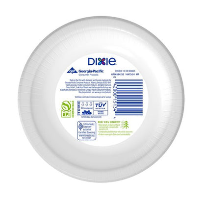 Dixie Small Paper Bowls, 10 Oz, 280 Count (8 packs of 35 bowls), Microwave-Safe, Soak-Proof, Disposable Bowls Great For Snacks, Dessert, And Light Lunch Meals