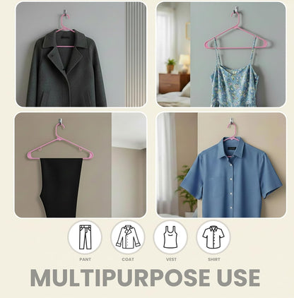 Utopia Home Plastic Hangers - Durable Space-Saving Closet Organizers - 50 Pack in Pink for Shirts, Pants & Coats