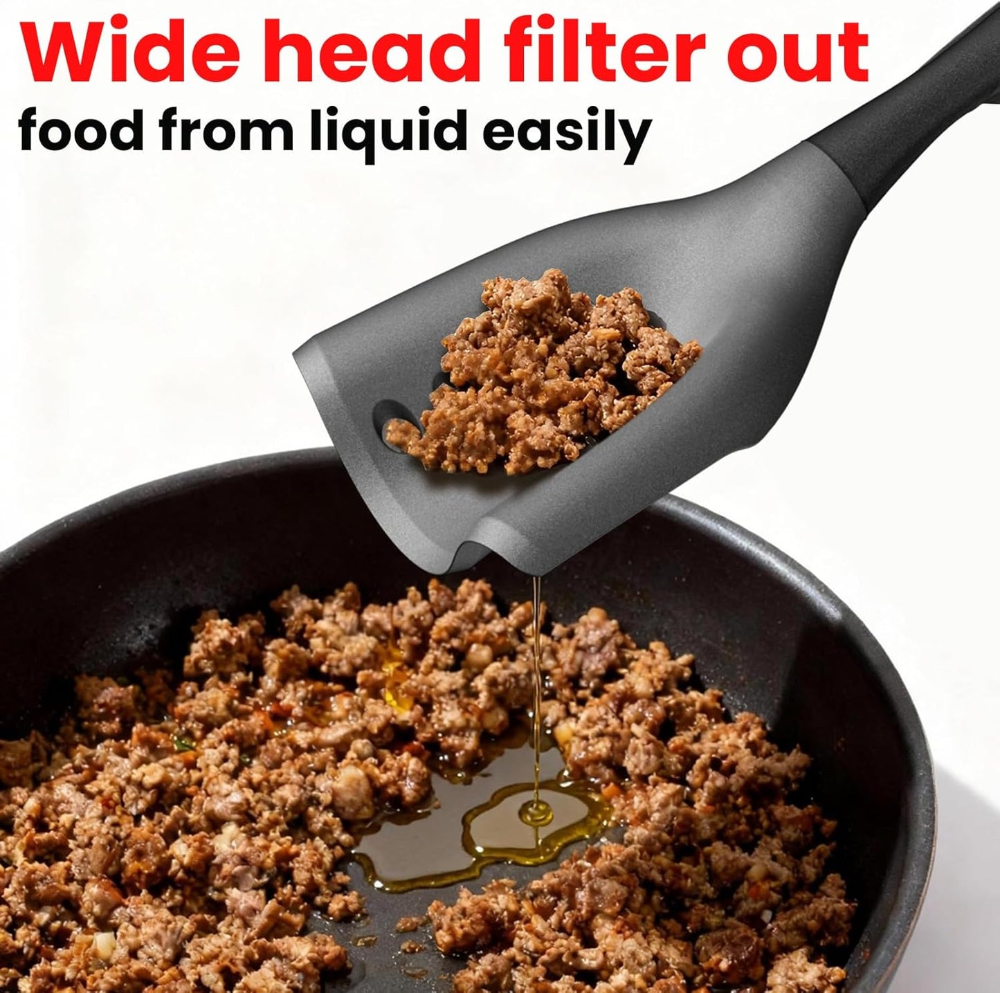 Meat Chopper Spatula by [Brand Name] - Heat Resistant Hamburger Masher Tool | Non-Stick Ground Beef Grinder in Black