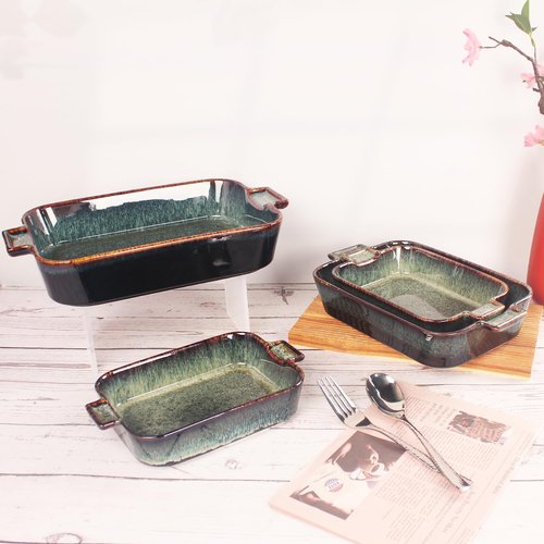 Ceramic Casserole Baking Dish - 1.4 Quarts Oven Safe Bakeware for Lasagna | Durable 10 x 7 Inch Design