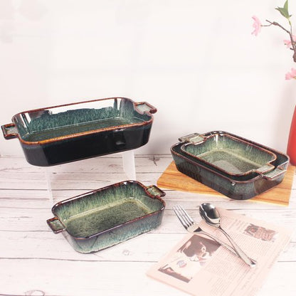 Ceramic Casserole Baking Dish - 1.4 Quarts Oven Safe Bakeware for Lasagna | Durable 10 x 7 Inch Design