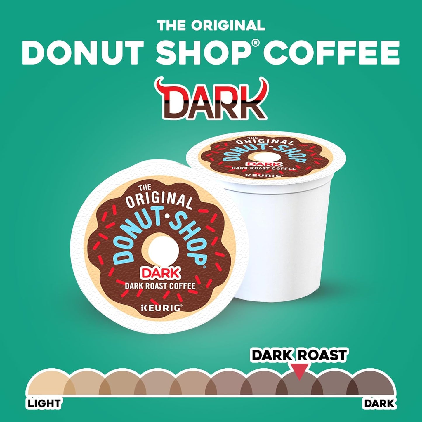 Original Donut Shop Dark Roast Coffee K-Cup Pods - 60 Count (6 Packs of 10) | Single-Serve Convenience