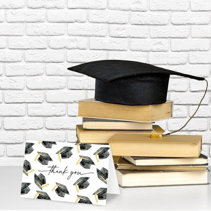 FYSUIMU Graduation Cap Thank You Cards - 24 Pcs Congrats Grad Note Cards with Envelopes | 4 x 6 Inch