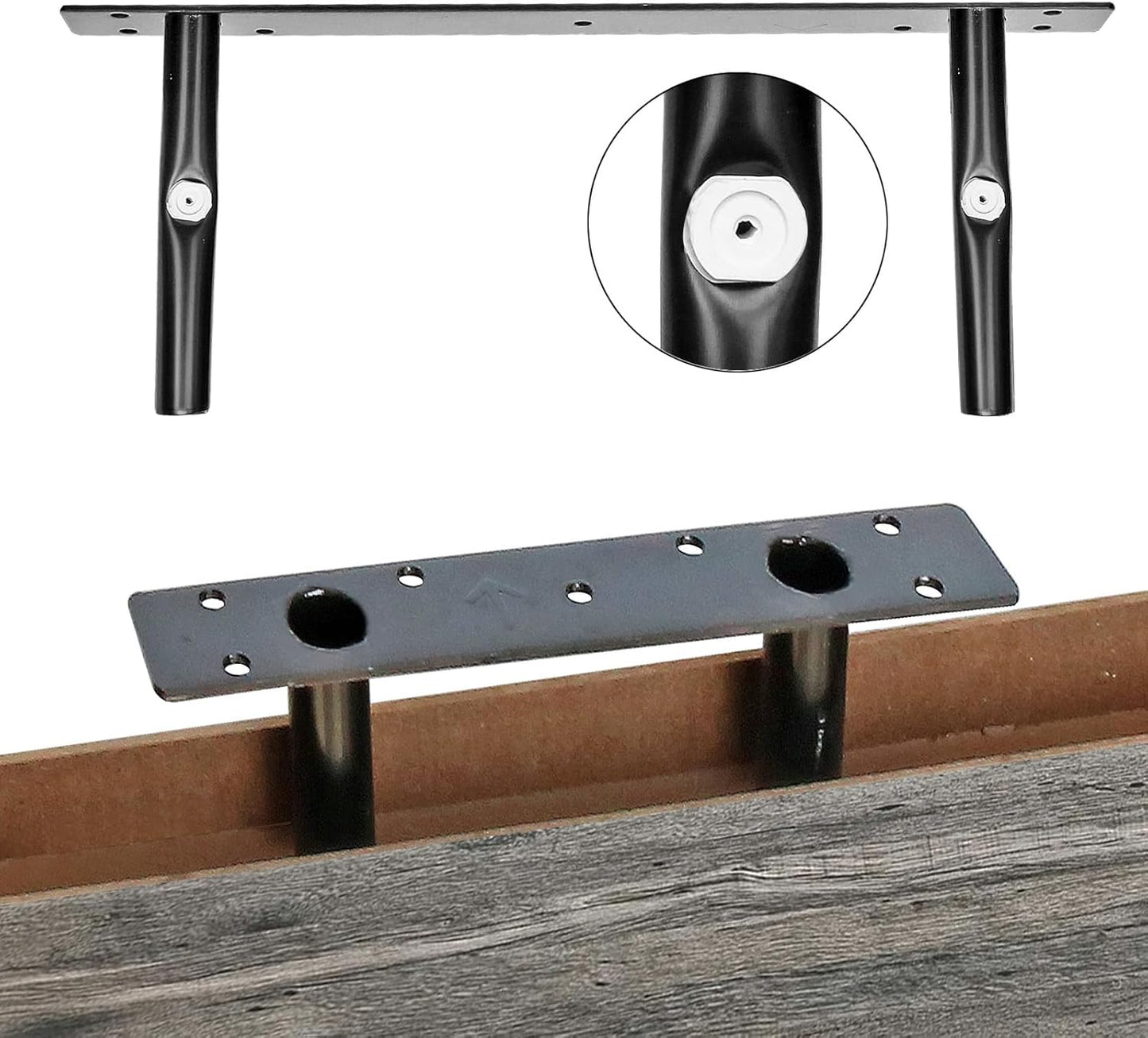 QEEIG Bathroom Shelves Over Toilet - Wall Mounted Floating Storage | Set of 3 Grey 16-Inch Farmhouse Decor