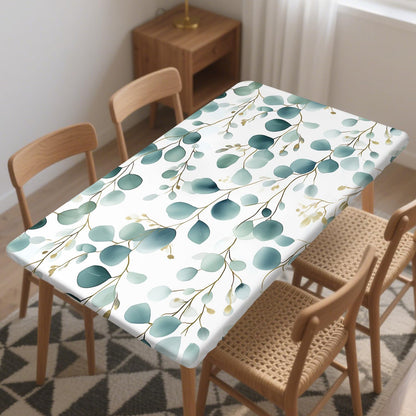 Skiennix Rectangle Tablecloth - Wipeable & Waterproof Fitted Design for 6-Foot Tables | 30"x48", Leaves