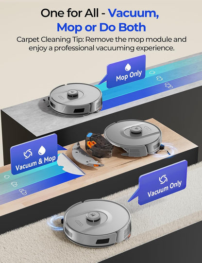 R11 Robot Vacuum by [Brand Name] - 20,000 Pa Suction Power | Self-Emptying & Lidar Navigation | Gray