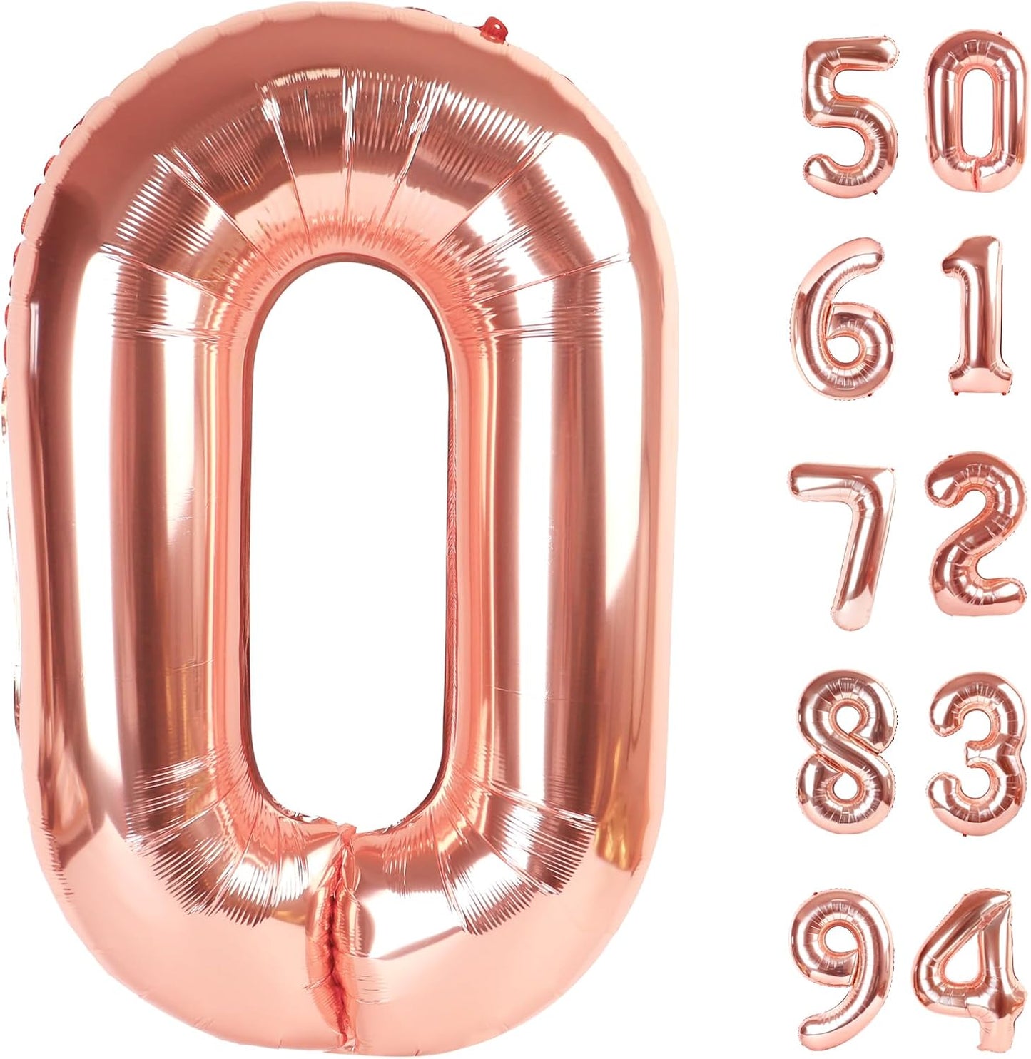 Rose Gold Number Balloons by [Brand Name] - 40 Inch 0 Balloon for Birthday Decorations | Perfect for Any Celebration