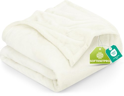 Utopia Bedding Fleece Blanket Twin Size Ivory (60x80 Inches) Ultra Soft Warm Lightweight Microfiber Breathable Anti-Static Cozy Winter Bed Blanket, All-Season Home Decor Gift for Men & Women
