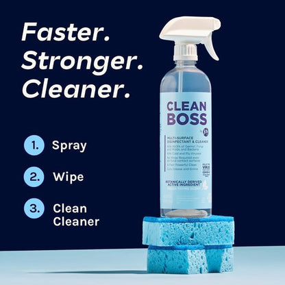 CleanBoss Botanical Disinfectant - Multi-Surface Cleaner - 128 oz | Kills 99.9% of Germs & Viruses - Fresh Thyme Scent - Pet Friendly