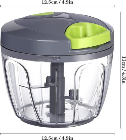 Cambom Manual Food Chopper - BPA-Free Vegetable Cutter for Onions, Fruits & Nuts | 650ml Gray