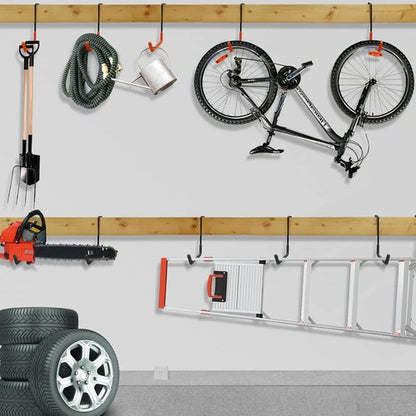 HUPBIPY Rafter Hanger - Large Garage Hooks for Bike Storage | Non-Slip Organizer (12 Pack, Black)