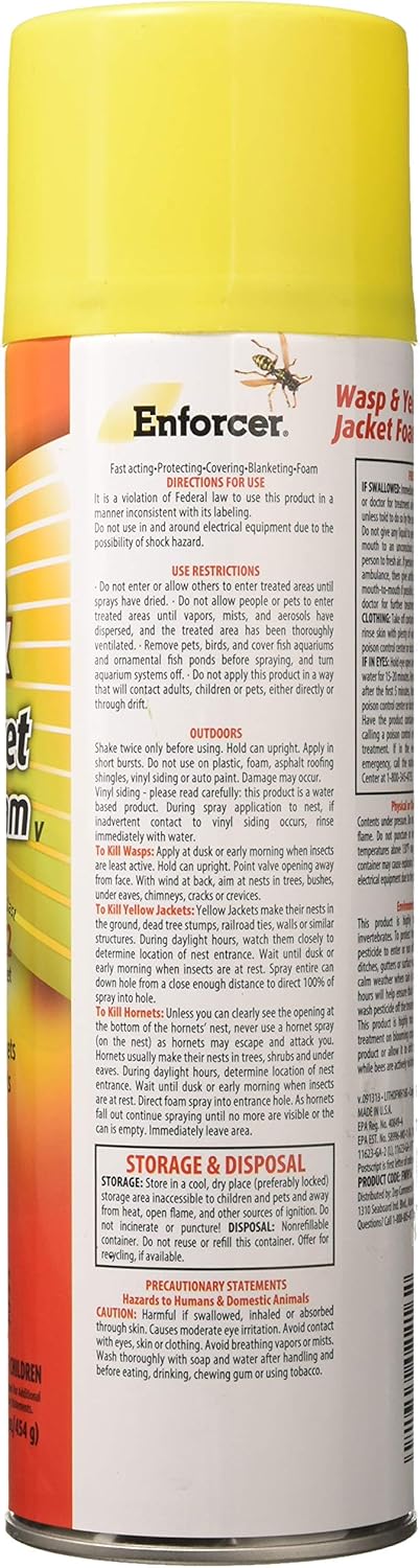 ZEP Wasp Control Foam Spray - 16-Ounce Yellow Jacket Killer for Effective Pest Management