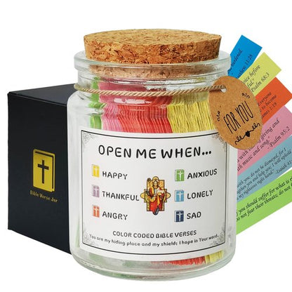 Bible Verse Jar, Color Coded Bible Verses in a Jar, Christian Gifts for Women Men Mom, Bible Study Supplies, Birthday Gifts for Women Men