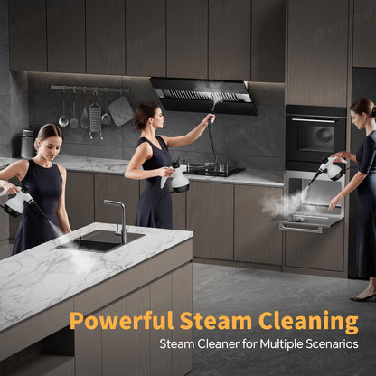TICYACK Handheld Steam Cleaner - Multi-Surface Deep Cleaning with 16 Accessories & Safety Lock | White/Black