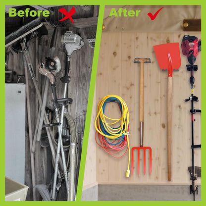 Skiennix Garage Organizer Trimmer Rack - Wall-Mounted Power Tool Hanger for Weed & Hedge Trimmers