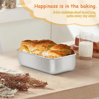 E-far Stainless Steel Loaf Pans - 8 Pack, 9x5 Inch Bakeware for Bread, Cake & Meatloaf | Non-Toxic & Dishwasher Safe