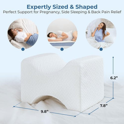 5 STARS UNITED Half Moon Bolster Semi-Roll Pillow and Knee Pillow for Side Sleepers - Bundle, 100% Memory Foam