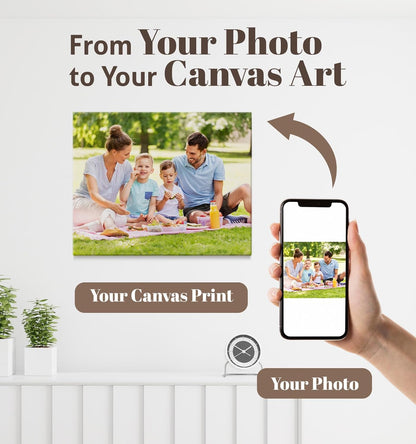 TreeDeal Custom Canvas Prints - Personalized 10” x 8” Framed Photo Wall Art for Home Decor & Gifts