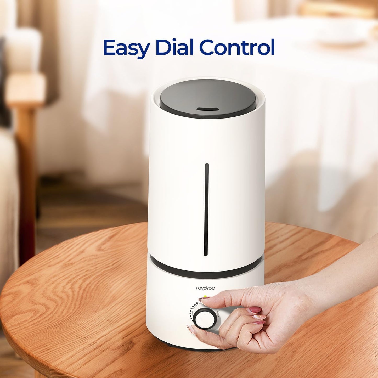 Raydrop Cool Mist Humidifier - Quiet Ultrasonic Design for Bedroom | 1.70L Capacity, Auto Shut Off