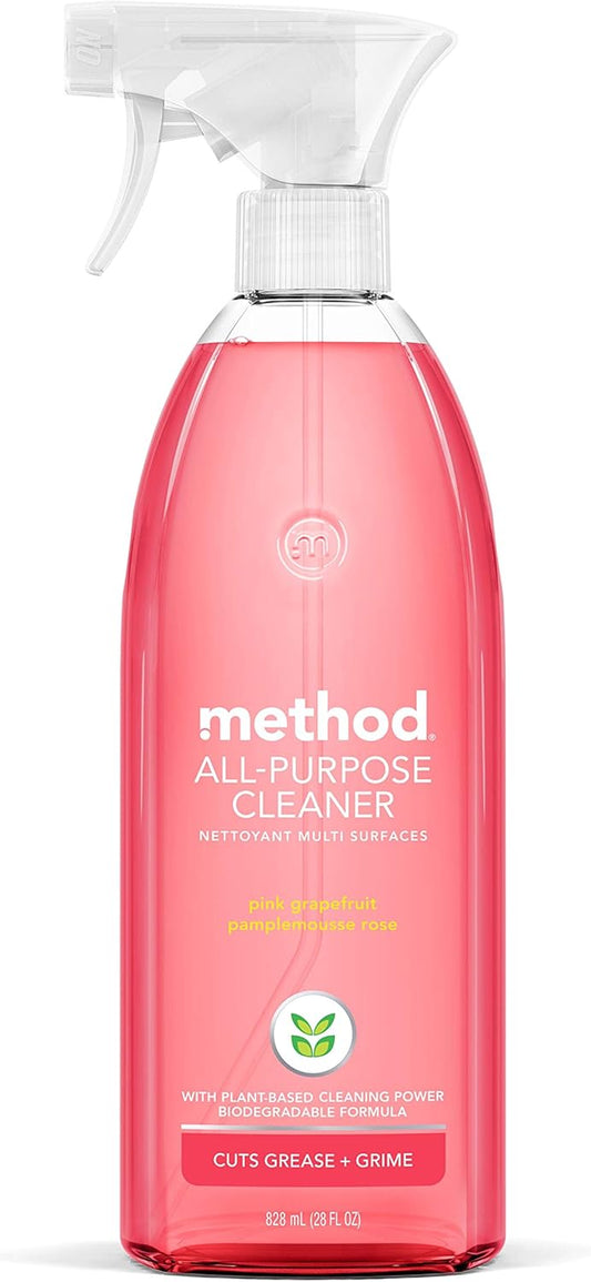 Method All-Purpose Cleaner - Pink Grapefruit Scent | Ideal for Counters, Tiles & Stone - 28 oz Spray Bottle