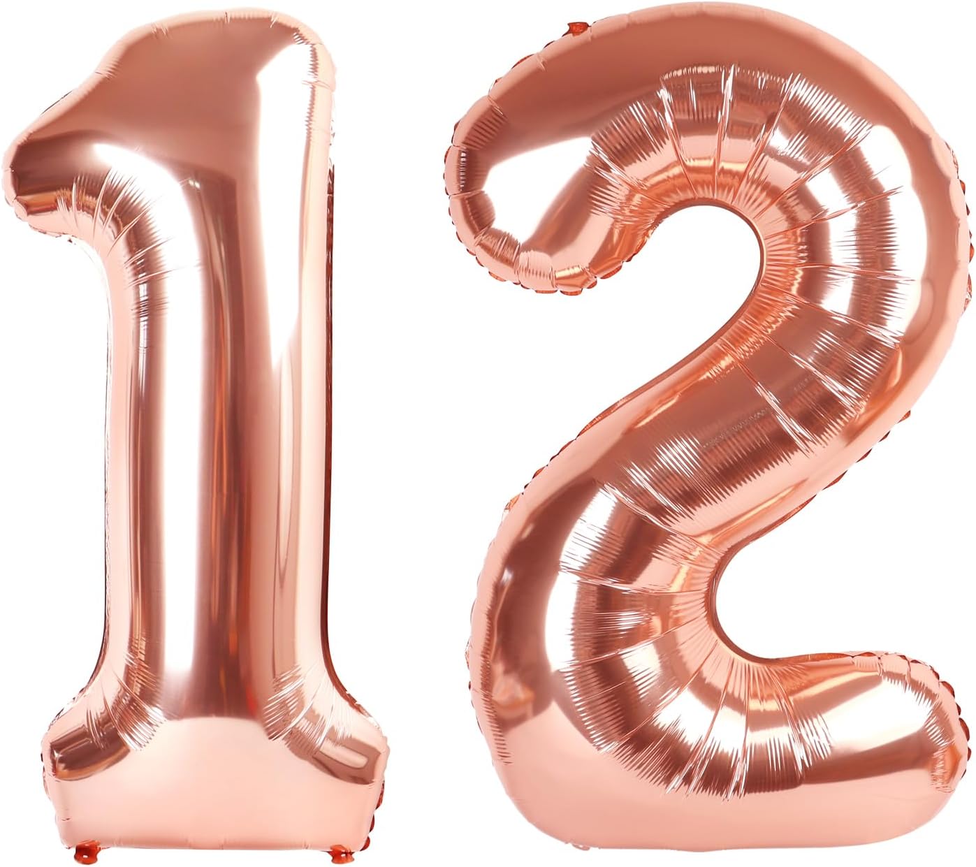 Rose Gold Number 12 Balloon - 40 Inch 12th Birthday Decorations for Girls & Boys