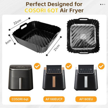 COSORI Silicone Air Fryer Liner - Dishwasher Safe Accessories for 6Qt TurboBlaze Air Fryer | Compact & Large Size