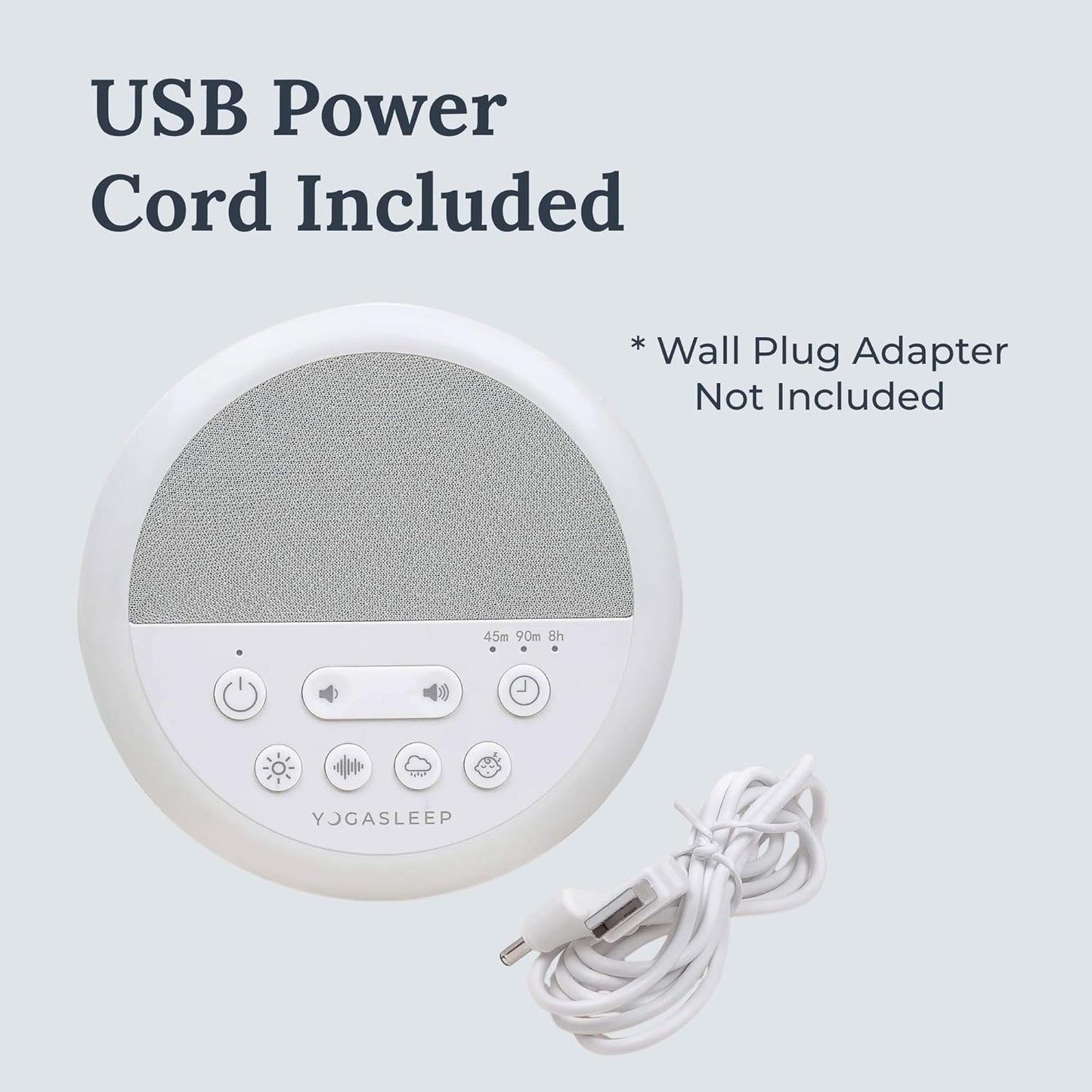 Yogasleep Nod White Noise Sound Machine - Soft Night Light & Sleep Timer | 20 Sound Options for All Ages