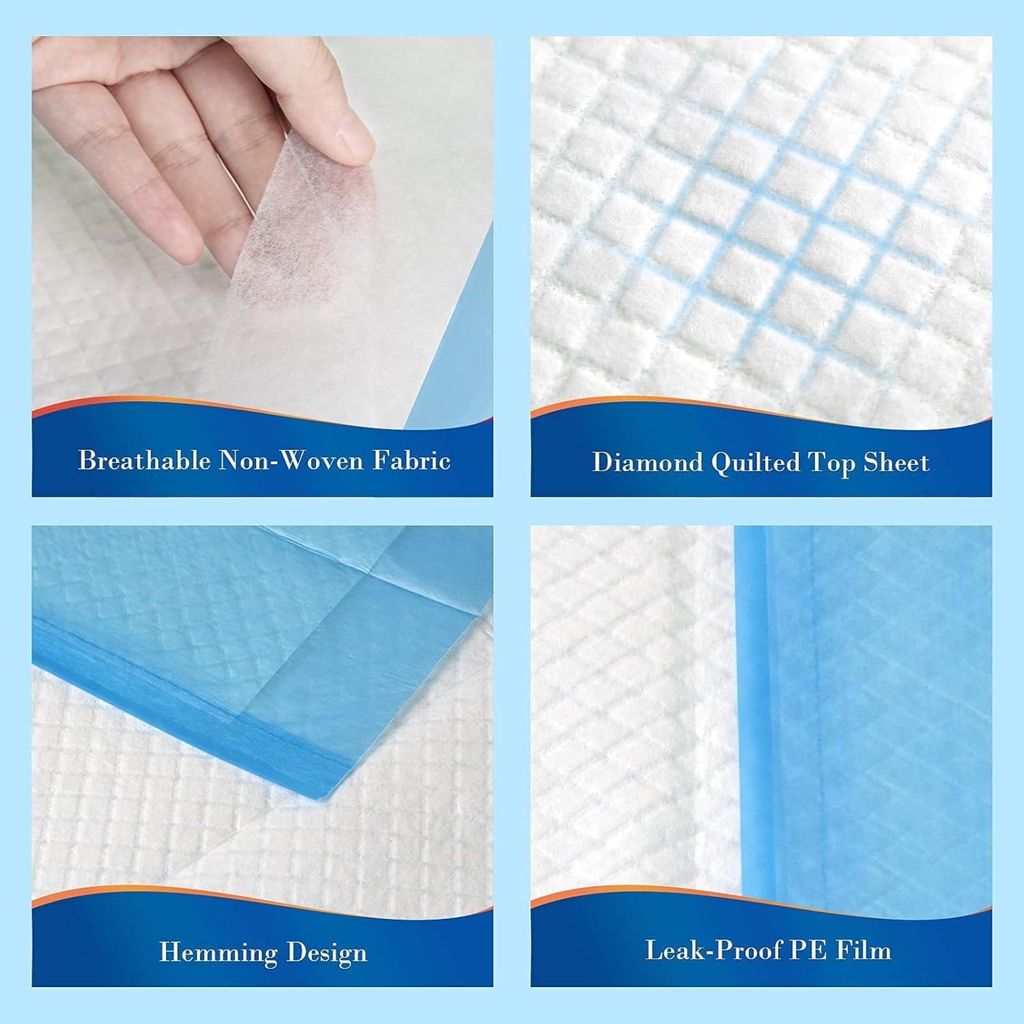 Regine Switzerland Disposable Bed Pads - 100 Count Waterproof Incontinence Chucks | 23"x36" Absorbent Leakproof Pads for Adults, Kids, and Pets